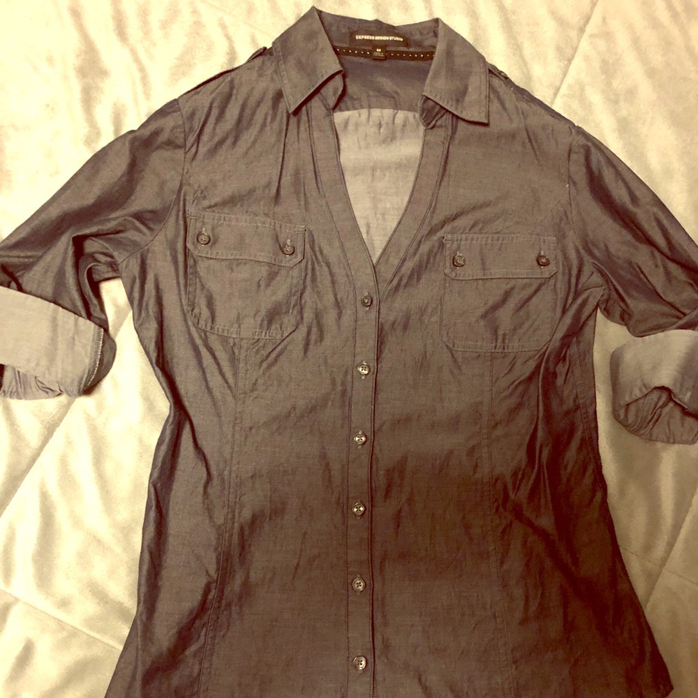 Classic denim style blouse